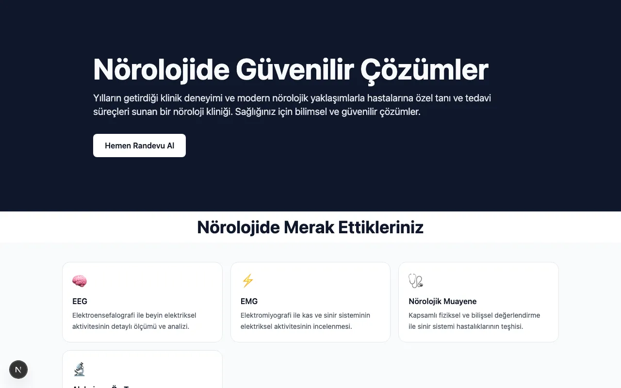 Neurology shadcn teması