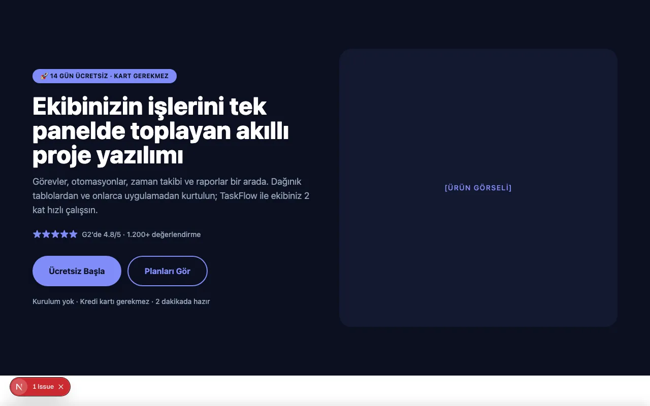 Funnel · SaaS Yazılım teması
